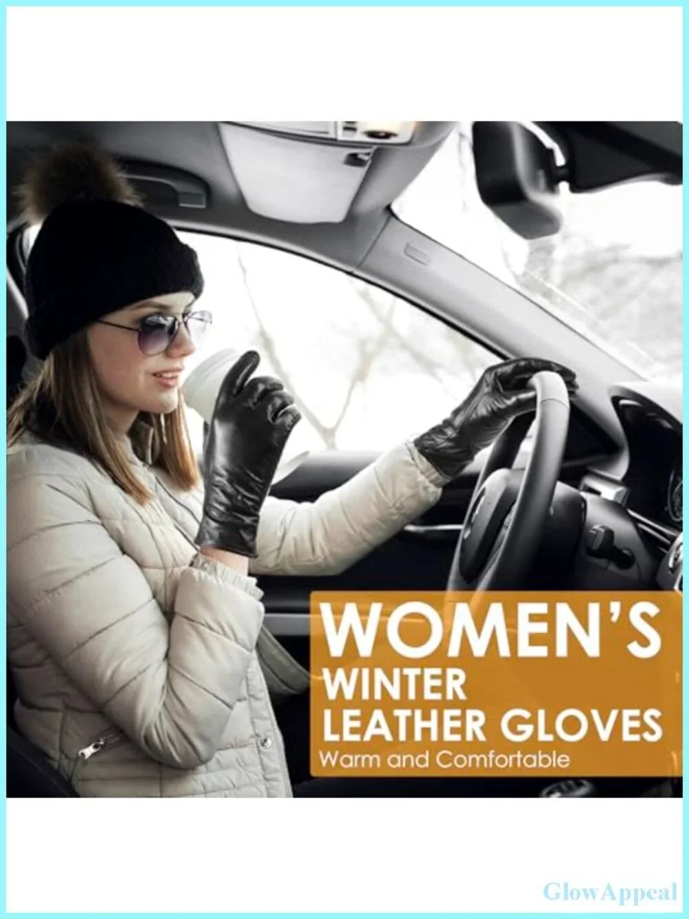 Genuine Leather Gloves Women Warm Cashmere Lined Touchscreen Texting